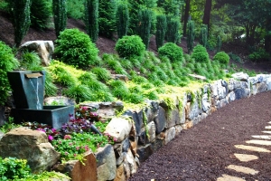 landscaping rock retaining wall design and installation project