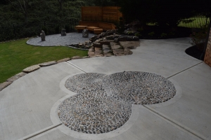 Atlanta concrete and rock patio design and installation