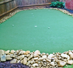 Oakhurst artificial turf putting green design and installation