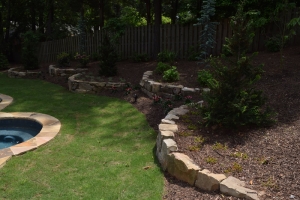 landscaping rock retaining wall design and installation project