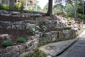 landscaping rock retaining wall design and installation project