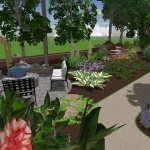 back patio 3d landscape design