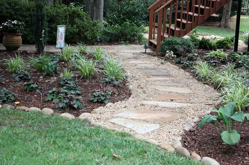 gravel and stone pathway design and installation project