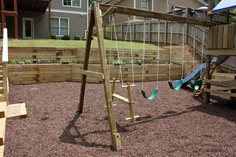 backyard play fort design and installation project