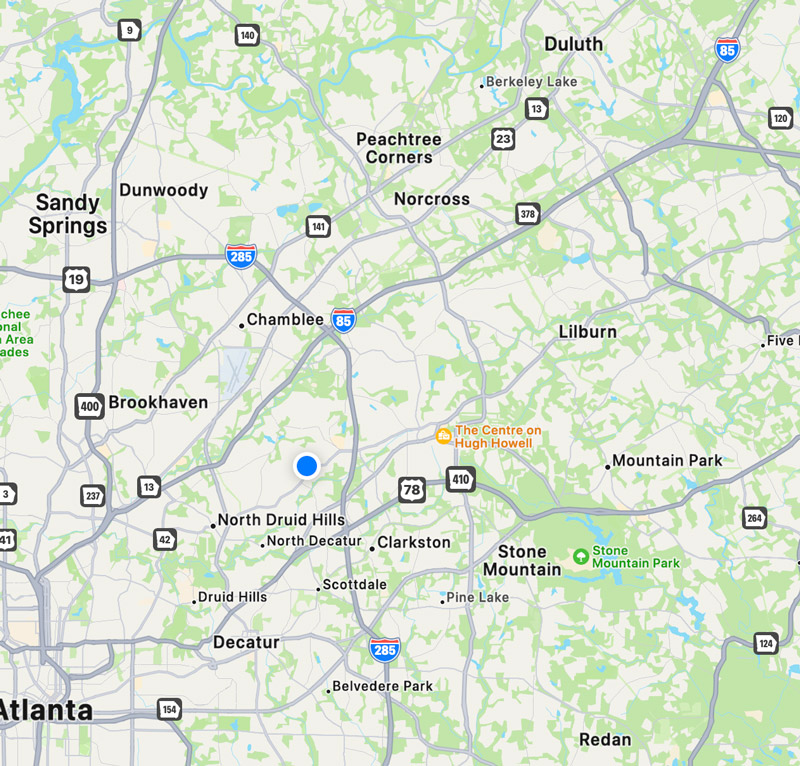 Shady Grove Landscape Company's Metro-Atlanta Service Area Map